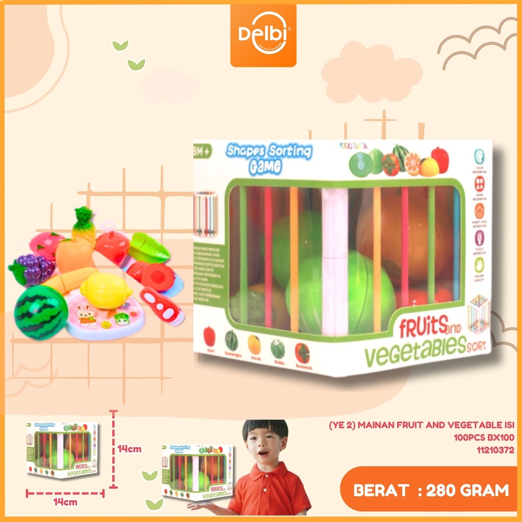 (YE 2) MAINAN FRUIT AND VEGETABLE ISI 100PCS BX100