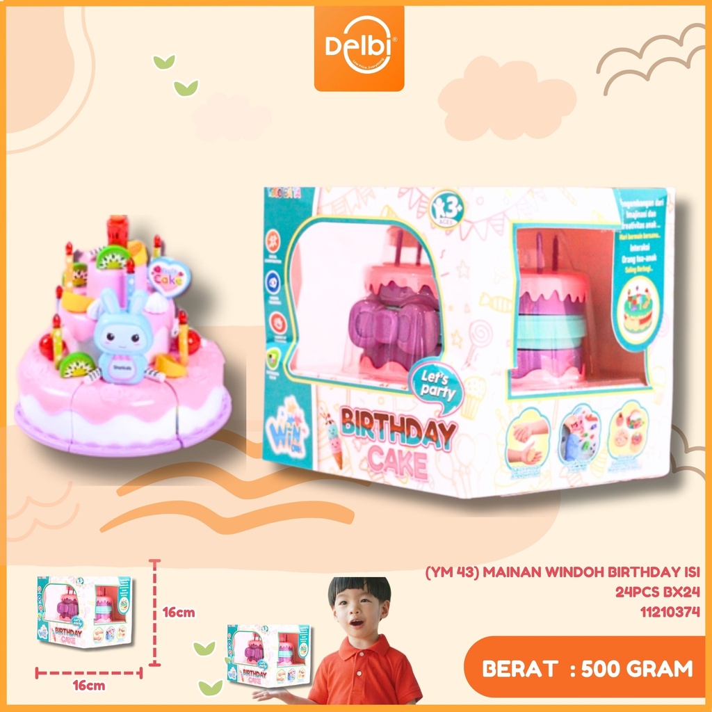 (YM 43) MAINAN WINDOH BIRTHDAY ISI 24PCS BX24