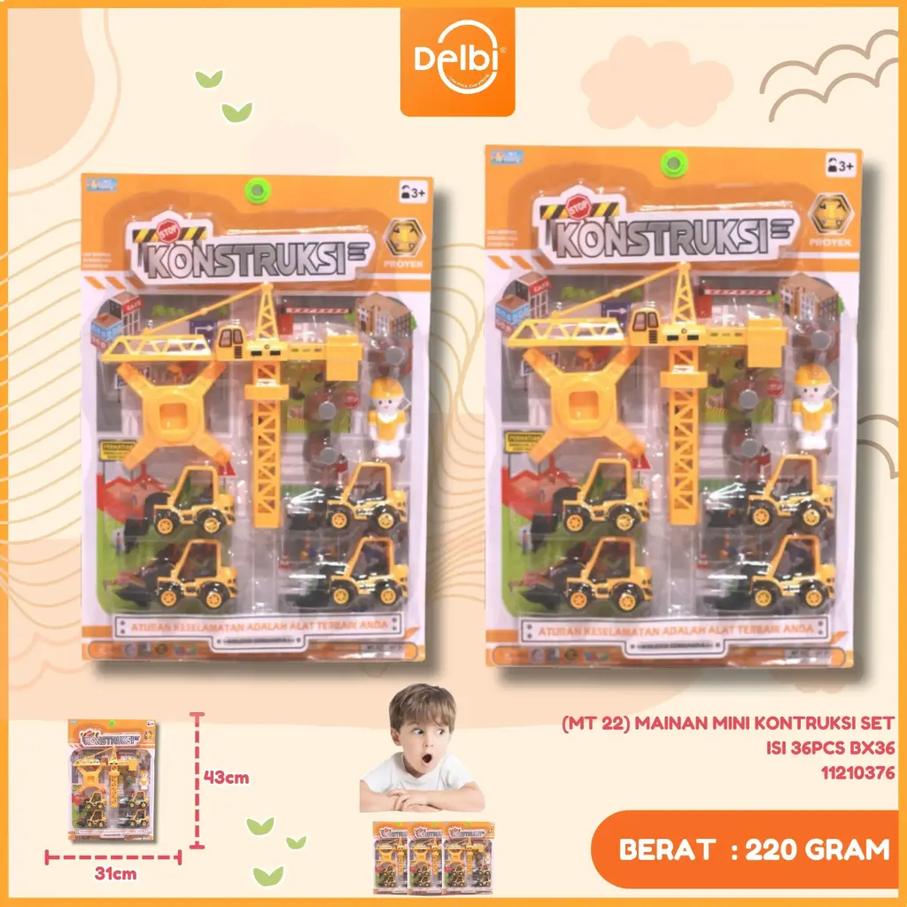 [MT 22] MAINAN MINI KONTRUKSI SET ISI 36PCS BX36