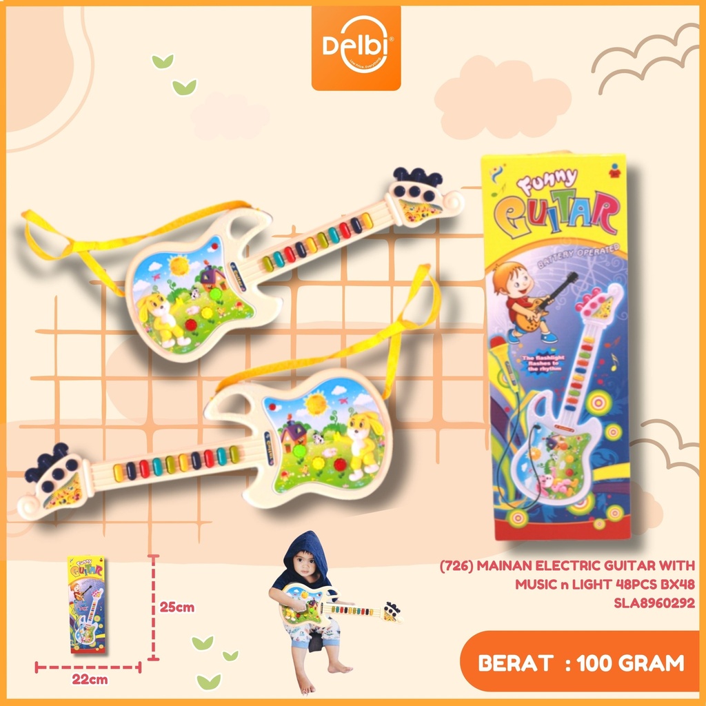 [SLA8960292] (726) MAINAN ELECTRIC GUITAR WITH MUSIC n LIGHT 48PCS BX48