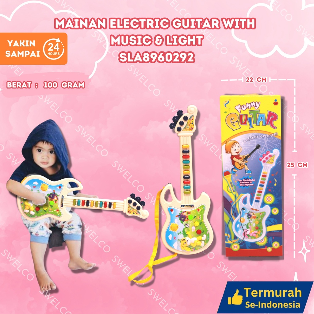 (726) MAINAN ELECTRIC GUITAR WITH MUSIC n LIGHT 48PCS BX48
