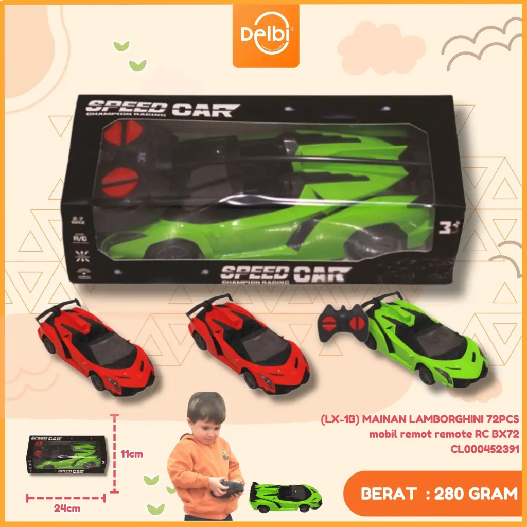 (LX-1B) MAINAN LAMBORGHINI 72PCS mobil remot remote RC BX72