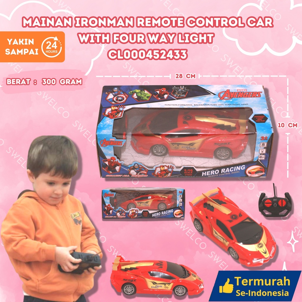 [CL000452433] (YQ047-12) MAINAN IRONMAN REMOTE CONTROL CAR WITH FOUR WAY LIGHT (YQ047-12)72PCS BX72 BX1