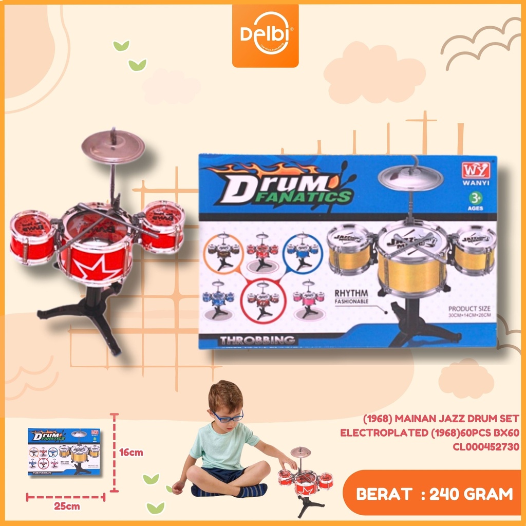 (1968) MAINAN JAZZ DRUM SET ELECTROPLATED (1968)60PCS BX60