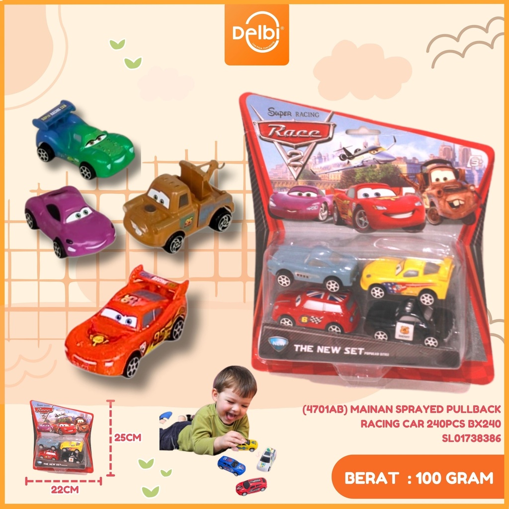 (4701AB) MAINAN SPRAYED PULLBACK RACING CAR 240PCS BX240