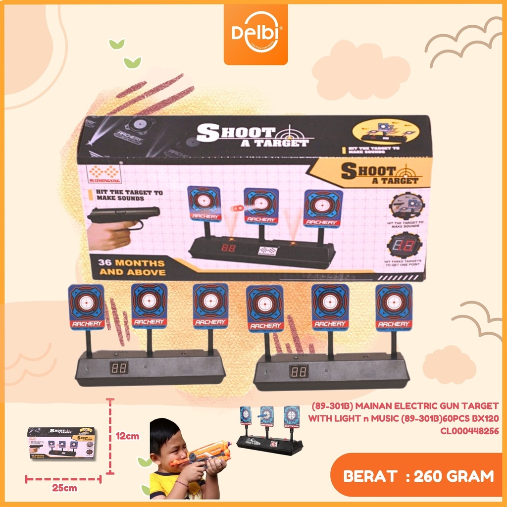 (89-301B) MAINAN ELECTRIC GUN TARGET WITH LIGHT n MUSIC (89-301B)60PCS BX120