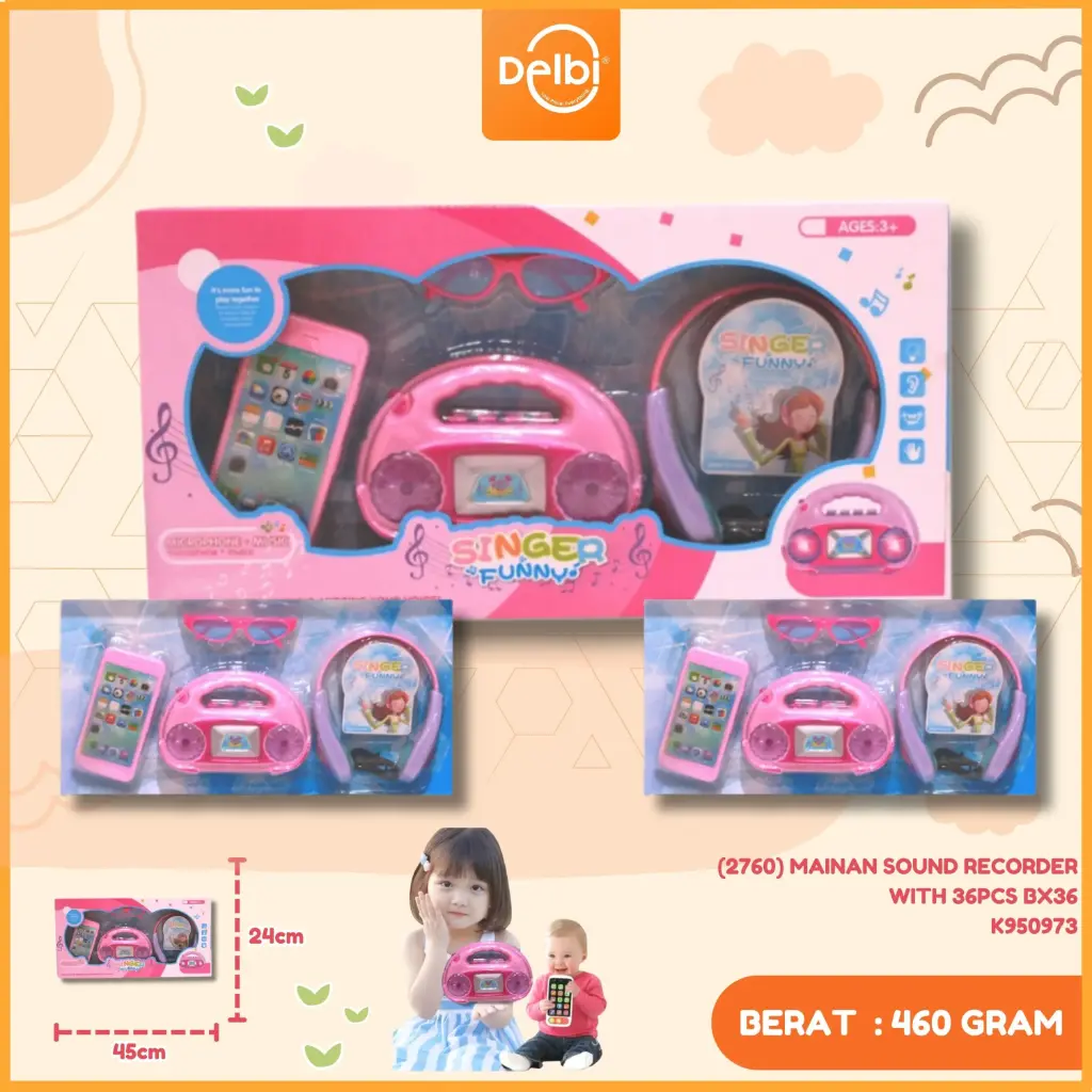 (2760) MAINAN SOUND RECORDER WITH 36PCS BX36