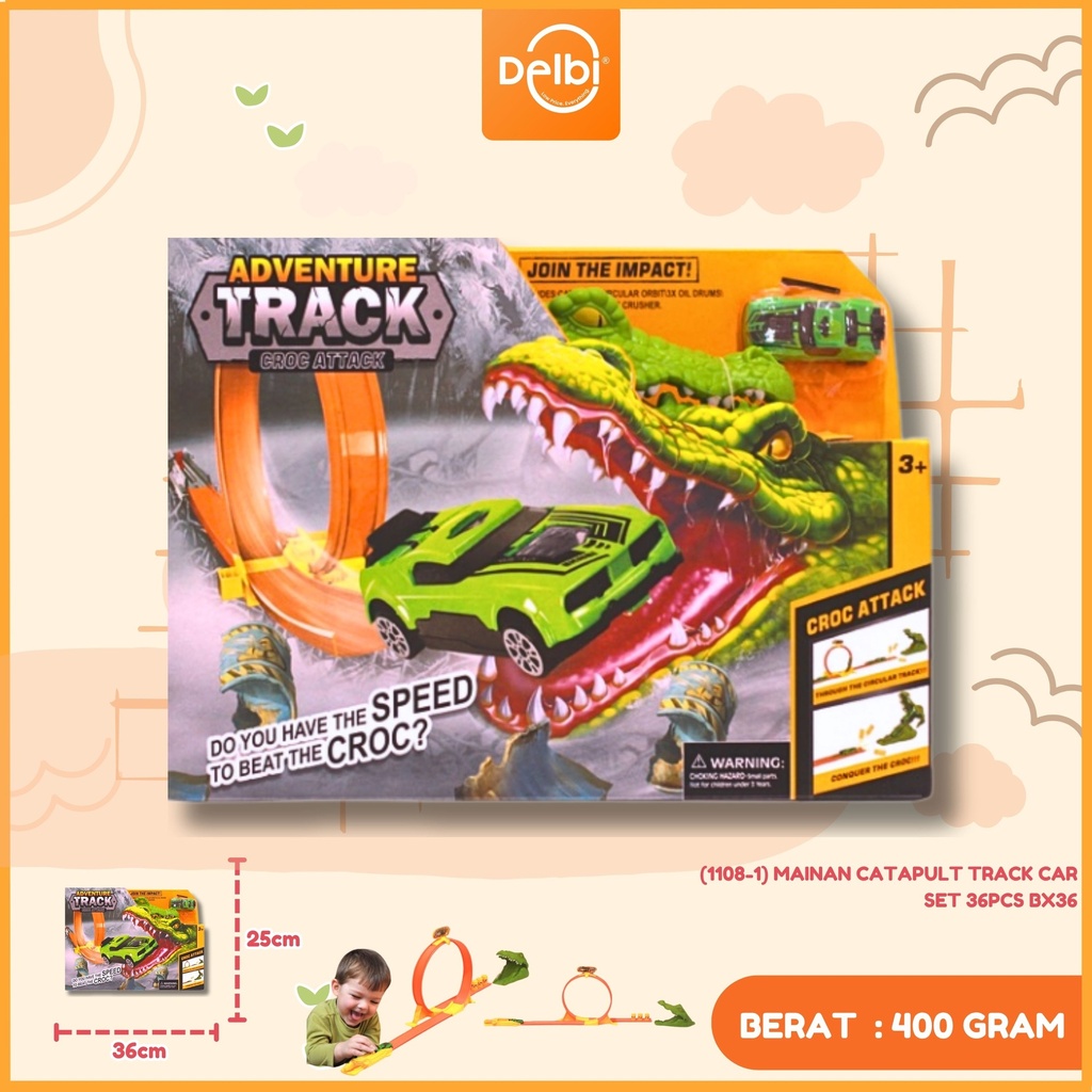 (1108-1) MAINAN CATAPULT TRACK CAR SET 36PCS BX36