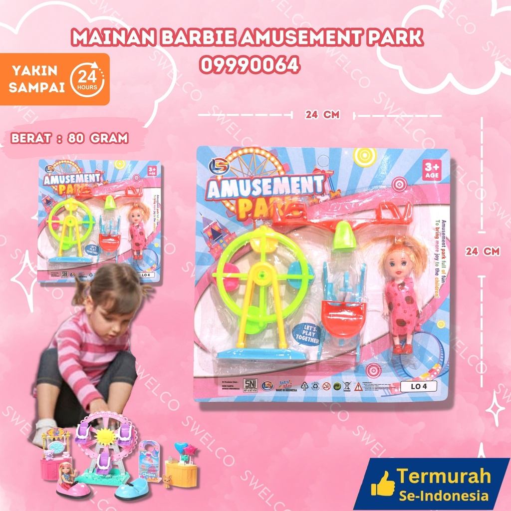 (LO 4) MAINAN BARBIE AMUSEMENT PARK