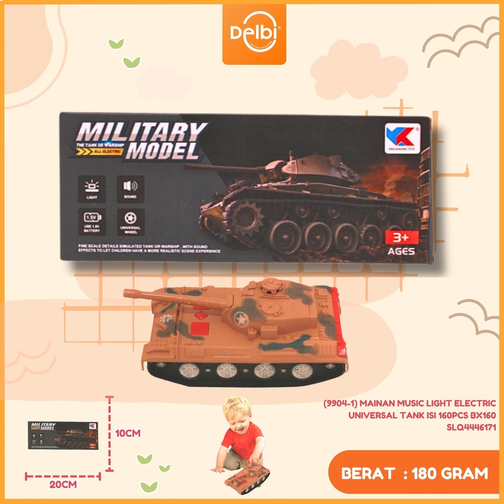 (9904-1) MAINAN MUSIC LIGHT ELECTRIC UNIVERSAL TANK ISI 160PCS BX160