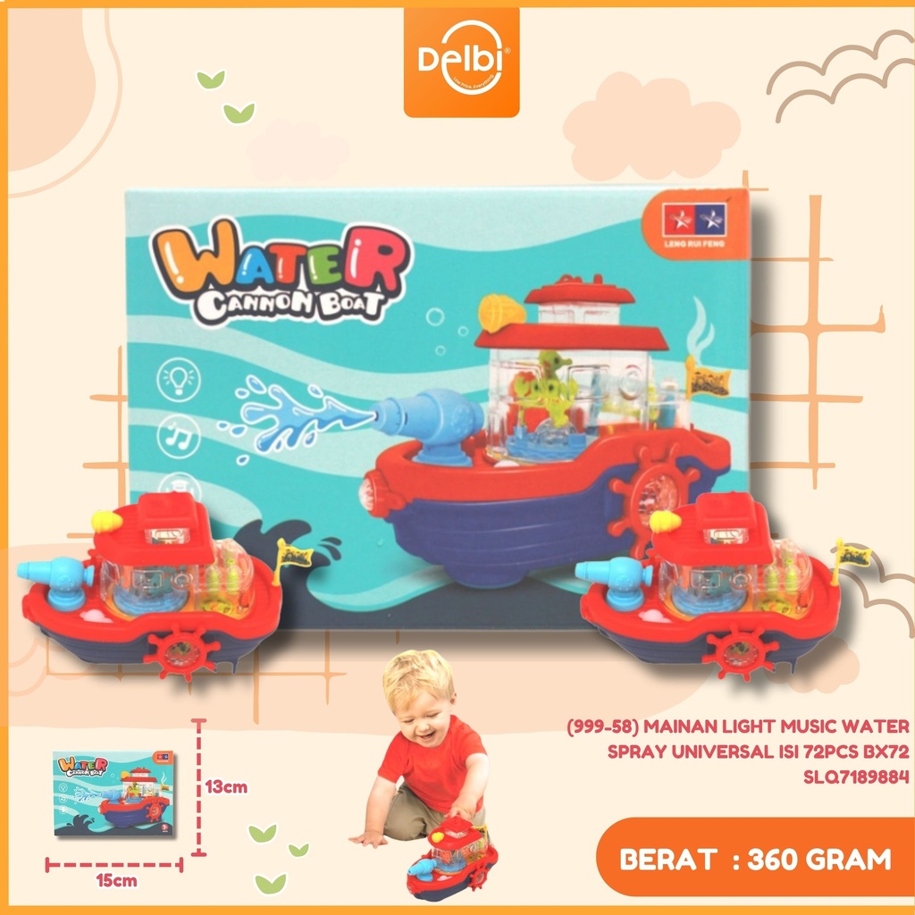 [SLQ7189884] (999-58) MAINAN LIGHT MUSIC WATER SPRAY UNIVERSAL ISI 72PCS BX72
