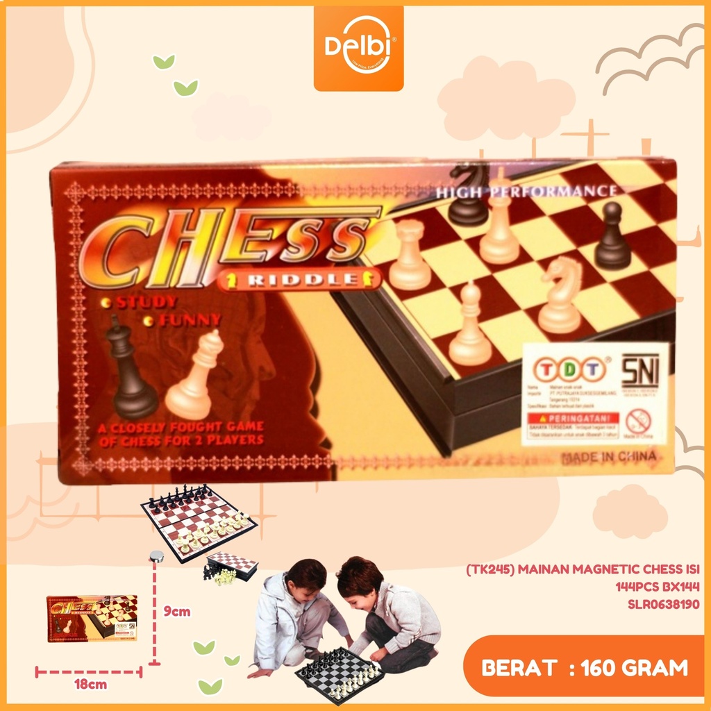 (TK245) MAINAN MAGNETIC CHESS ISI 144PCS BX144