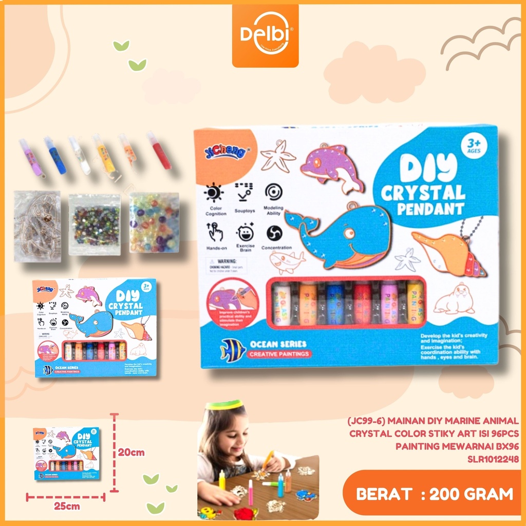 [SLR1012248] (JC99-6) MAINAN DIY MARINE ANIMAL CRYSTAL COLOR STIKY ART ISI 96PCS PAINTING MEWARNAI BX96