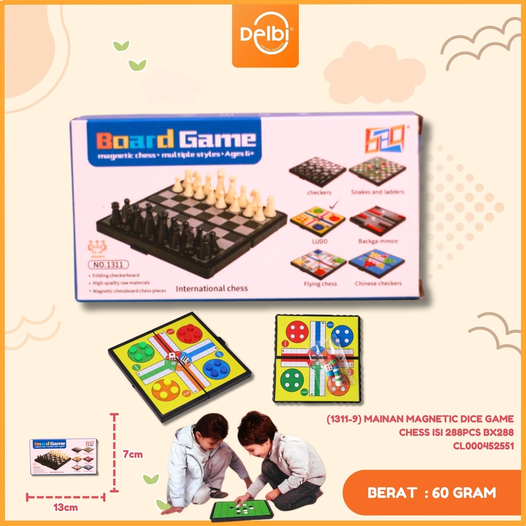 (1311-9) MAINAN MAGNETIC DICE GAME CHESS ISI 288PCS BX288