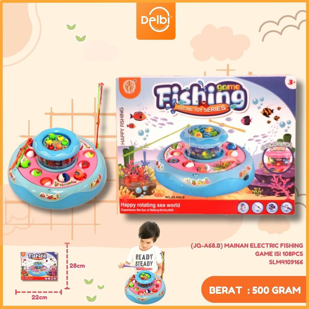 (JQ-A68.B) MAINAN ELECTRIC FISHING GAME ISI 108PCS