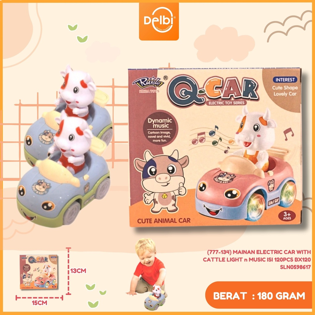 [SLN0598617] (777-134) MAINAN ELECTRIC CAR WITH CATTLE LIGHT n MUSIC ISI 120PCS BX120