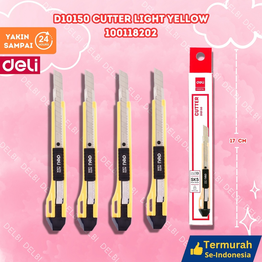 D10150 Cutter LIGHT YELLOW DELI PEMOTONG NETTO PRICE PISAU BX24