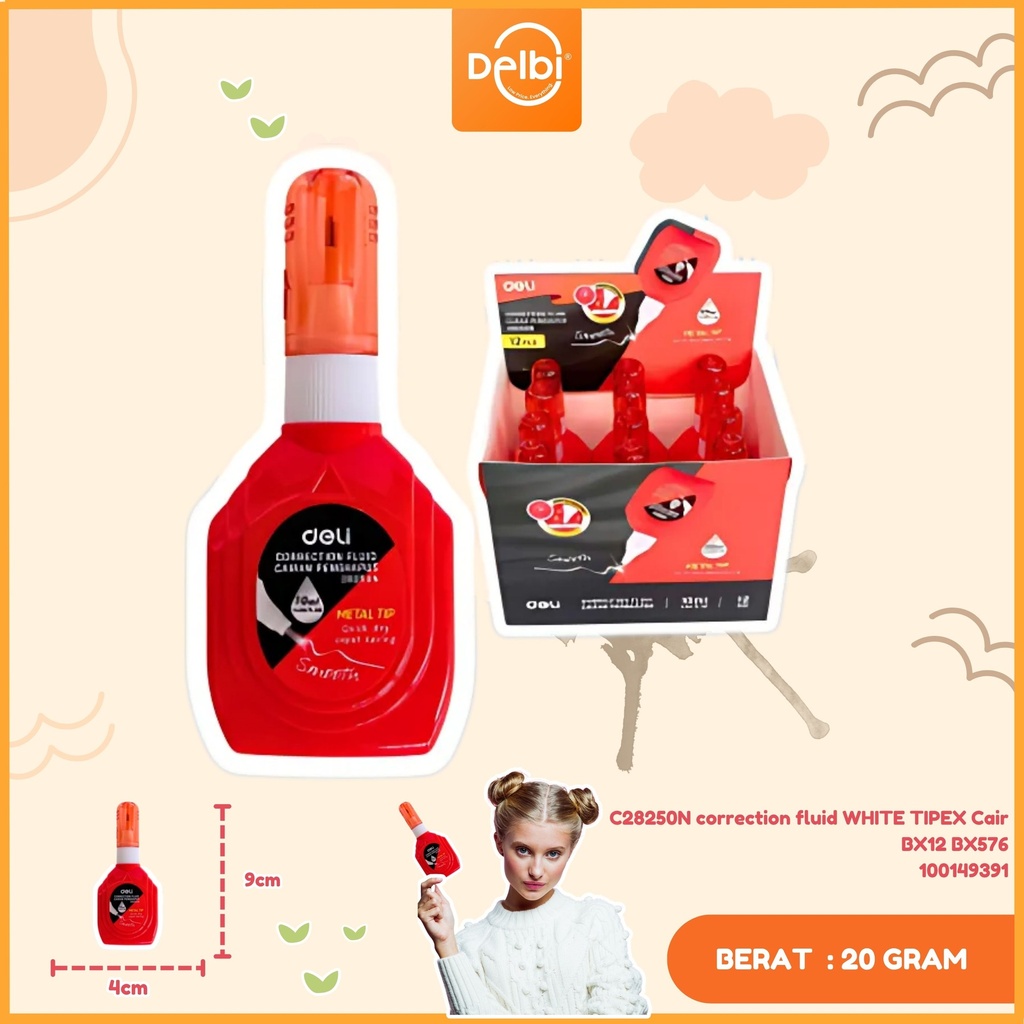 C28250N correction fluid WHITE TIPEX Cair BX12 BX576