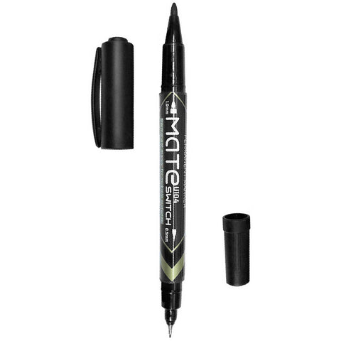 [100019868] EU10420 Permanent Marker BLACK Bullet tip1.0mm,Mental tip 0.5mm SPIDOL BX2 BX12 BX144