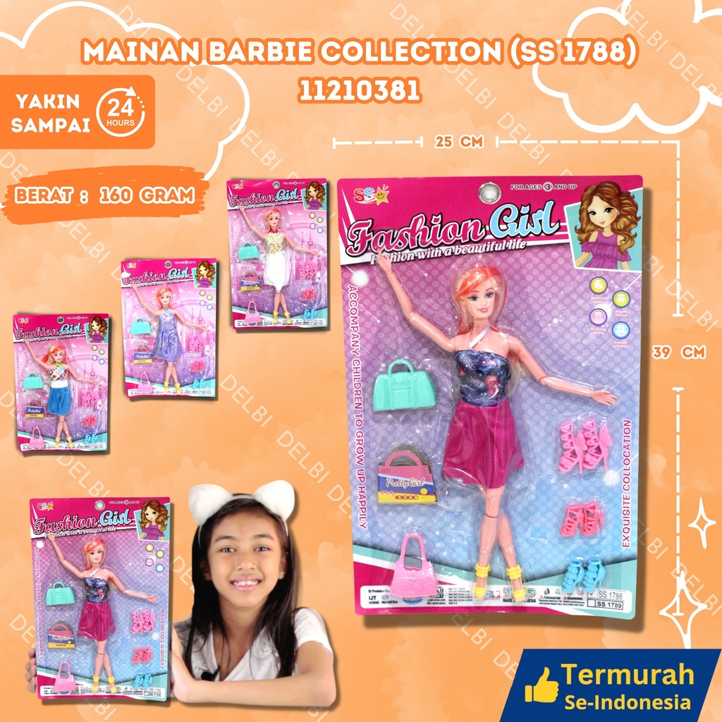 (SS 1788) Mainan Barbie Collection 108pcs MIKA FASHION BABRIE TAS BX108