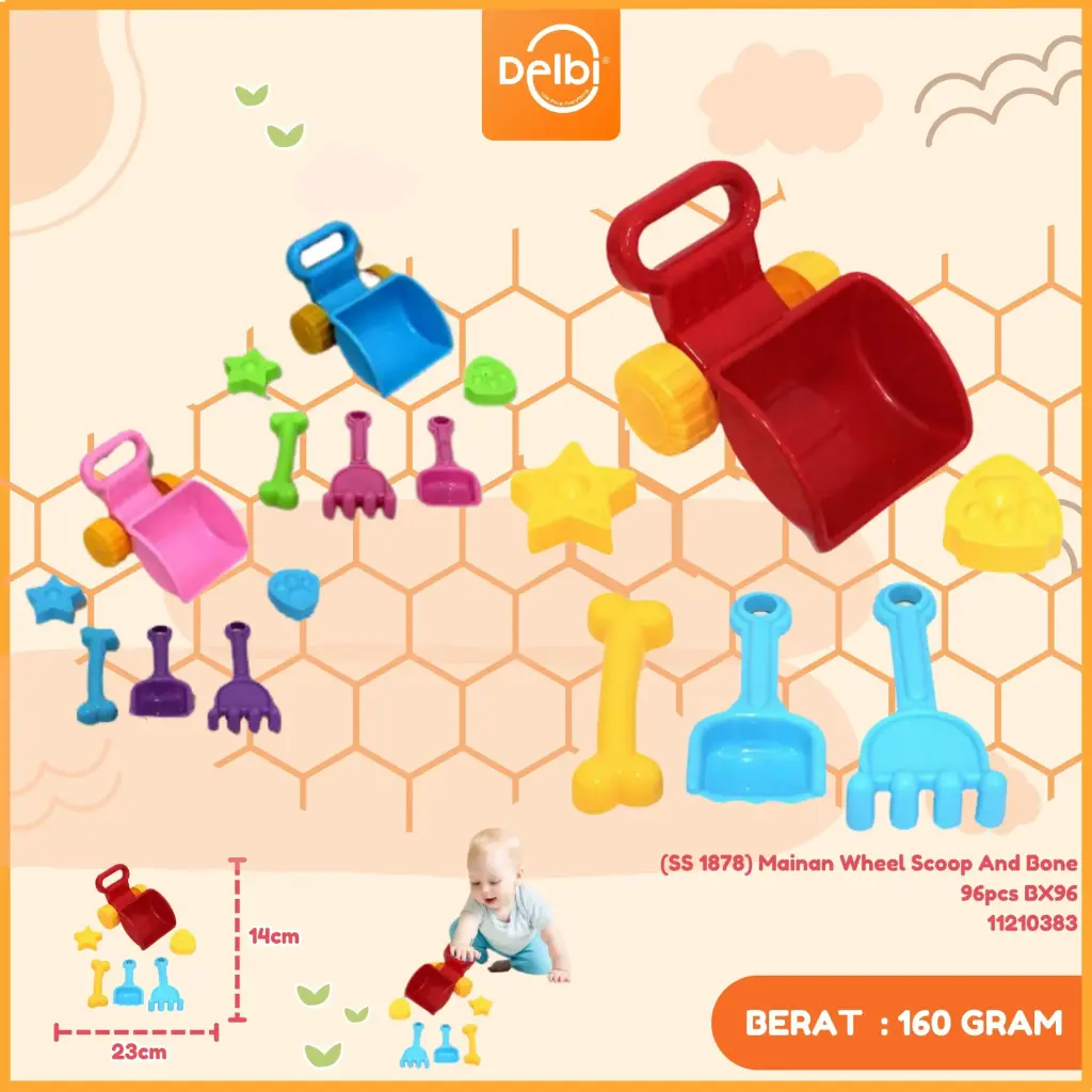 Mainan Wheel Scoop And Bone 96pcs BX96