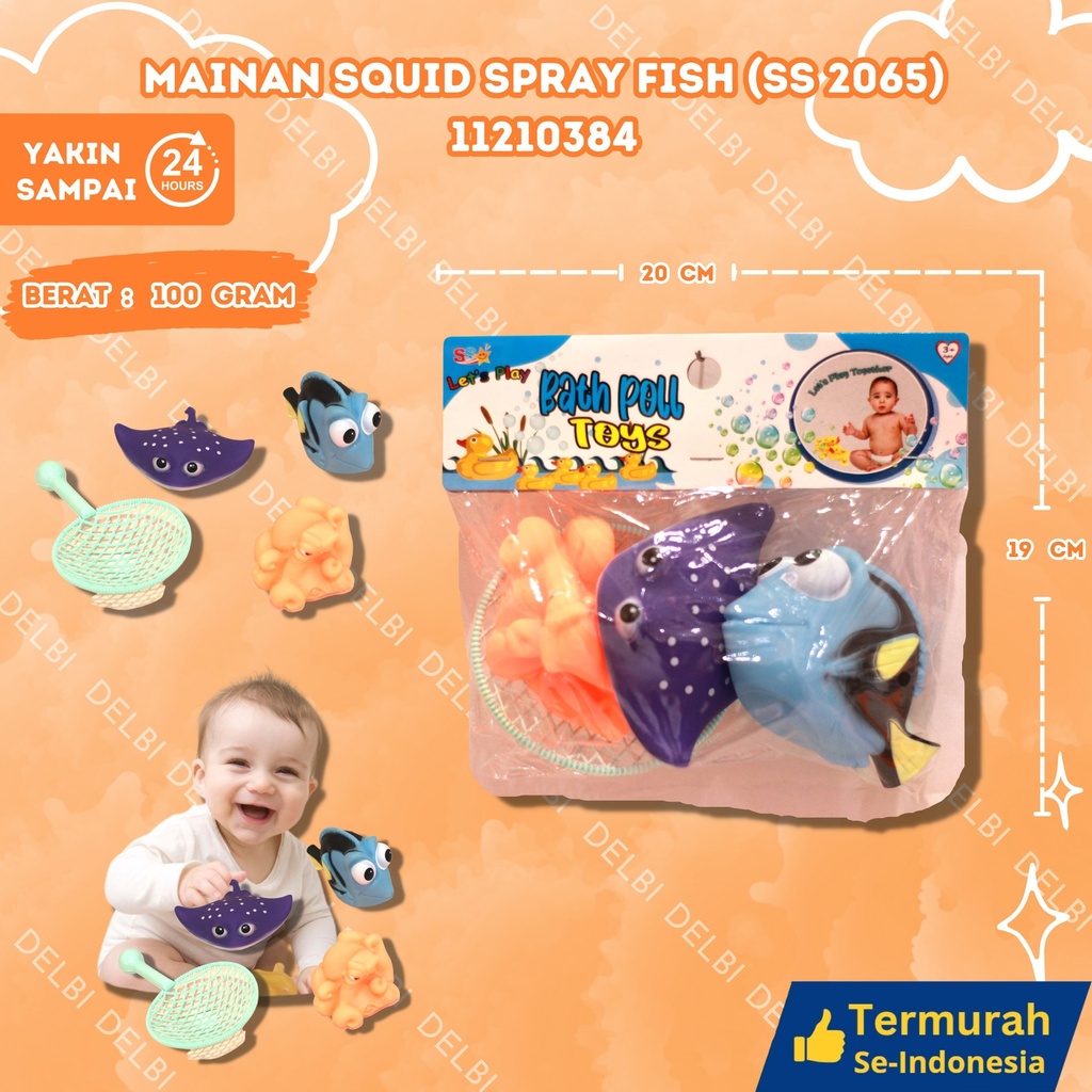 (SS 2065) Mainan Squid Spray Fish 156pcs BX156