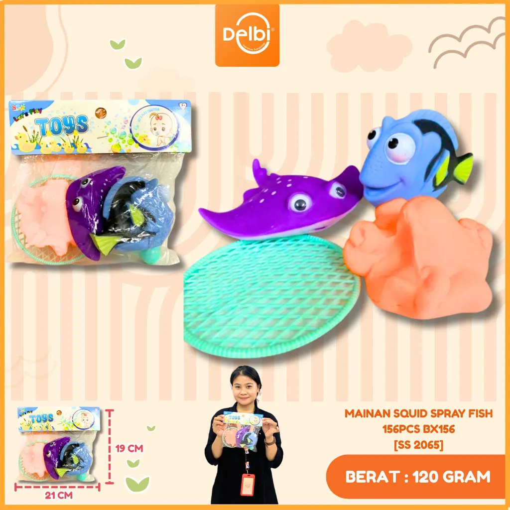 [SS 2065] Mainan Squid Spray Fish 156pcs BX156