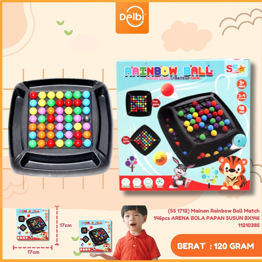 (SS 1712) Mainan Rainbow Ball Match 146pcs ARENA BOLA PAPAN SUSUN BX146
