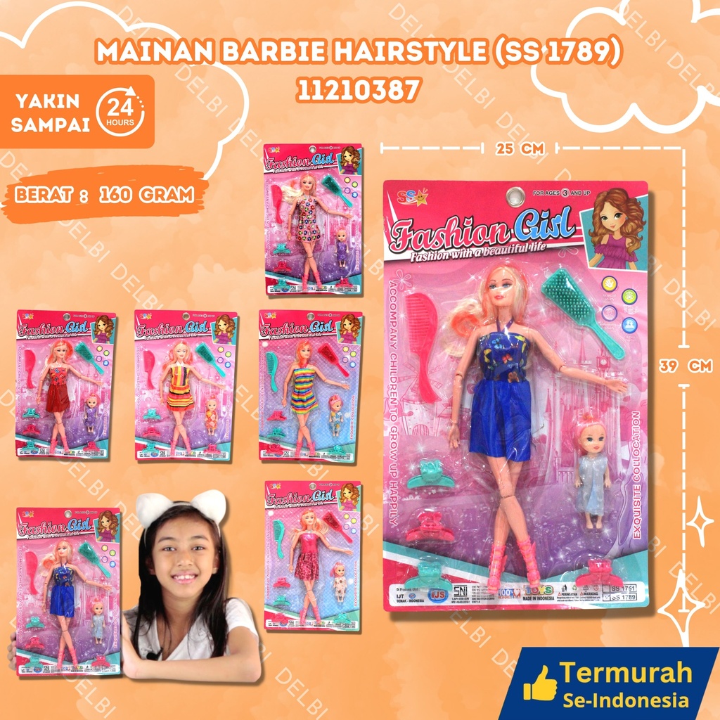 (SS 1789) Mainan Barbie Hairstyle 108pcs SALON FASHION BX108