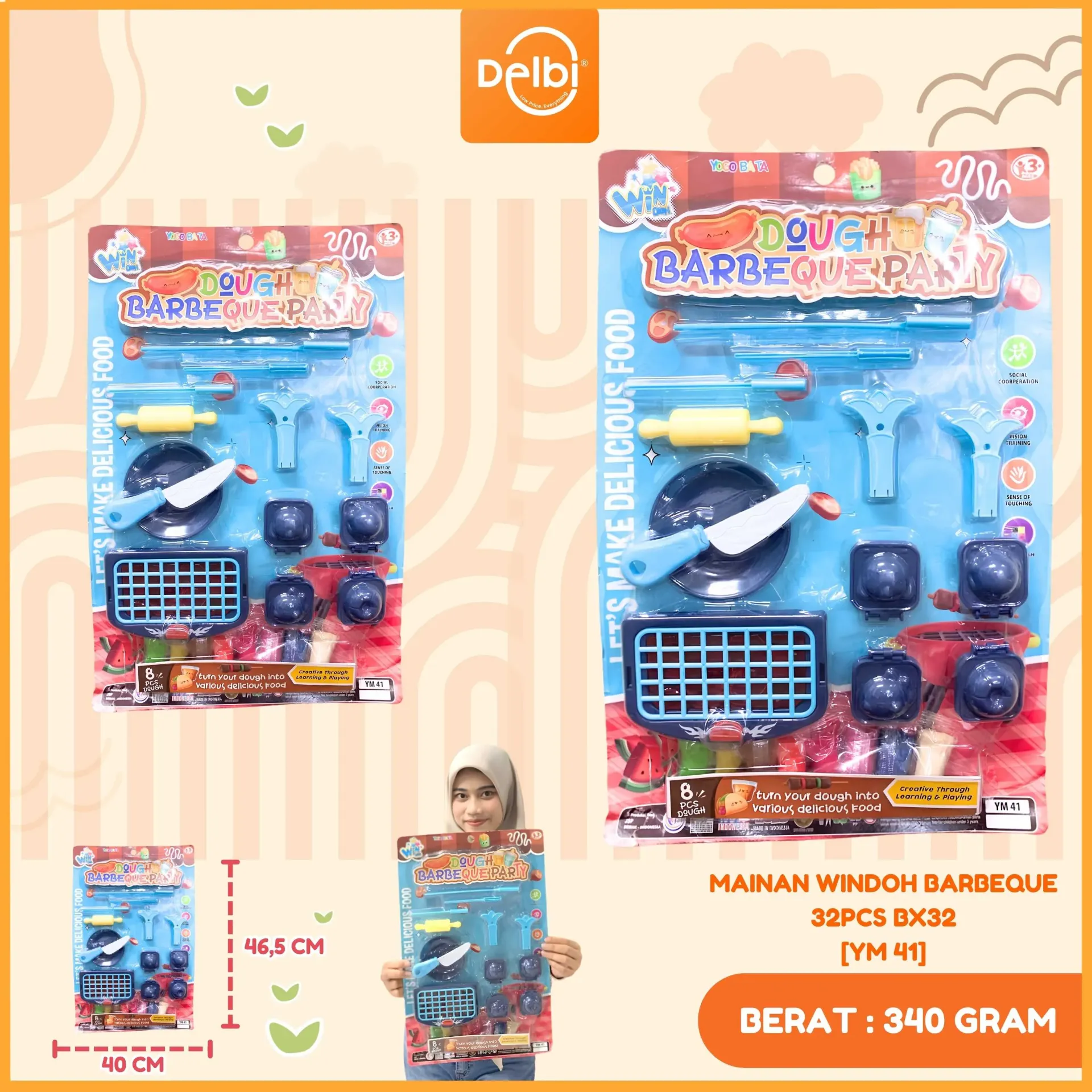 [YM 41] MAINAN WINDOH BARBEQUE 32PCS BX32