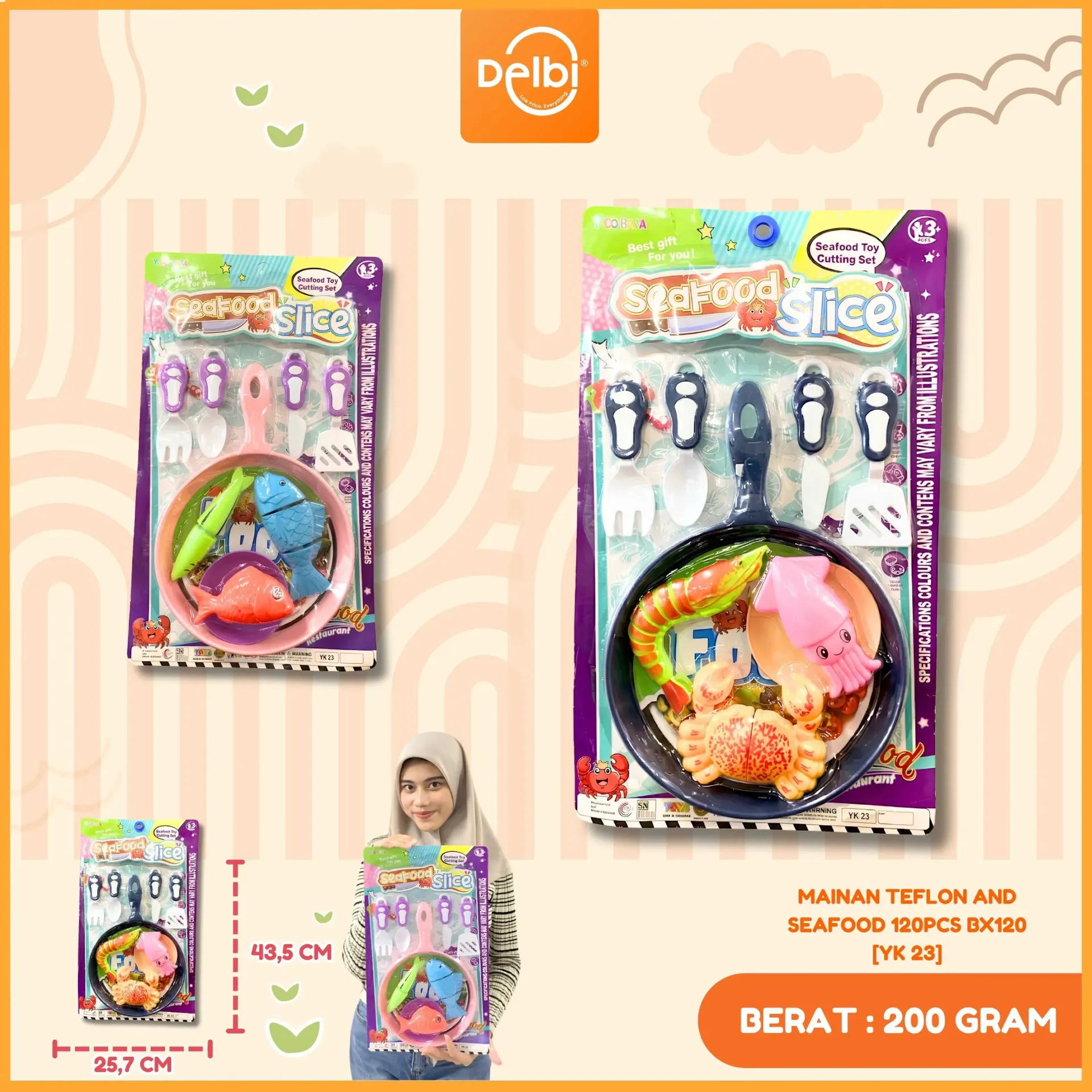 [YK 23] MAINAN TEFLON AND SEAFOOD 120PCS BX120