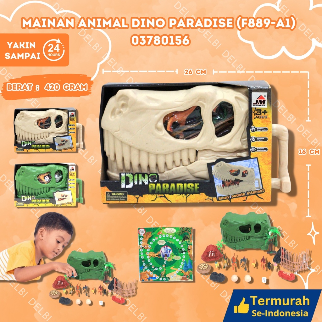 (F889-A1) MAINAN ANIMAL DINO PARADISE 48PCS BX48