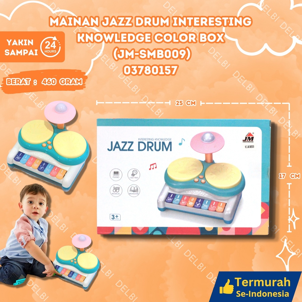 [03780157] (JM-SMB009) MAINAN JAZZ DRUM INTERESTING KNOWLEDGE COLOR BOX 48PC BATERAI ALAT MUSIK DUS BX48