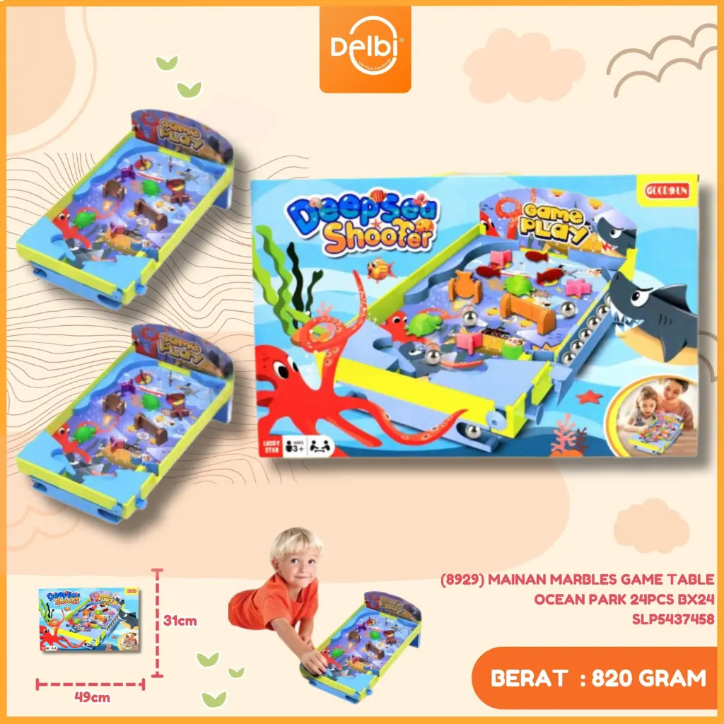(8929) MAINAN MARBLES GAME TABLE OCEAN PARK 24PCS BX24