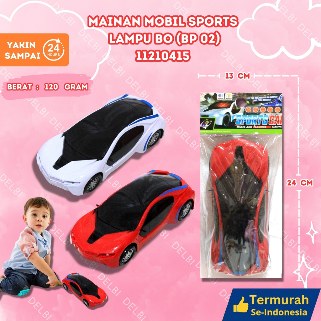 (BP 02) MAINAN MOBIL SPORTS LAMPU BO 108PCS BX108