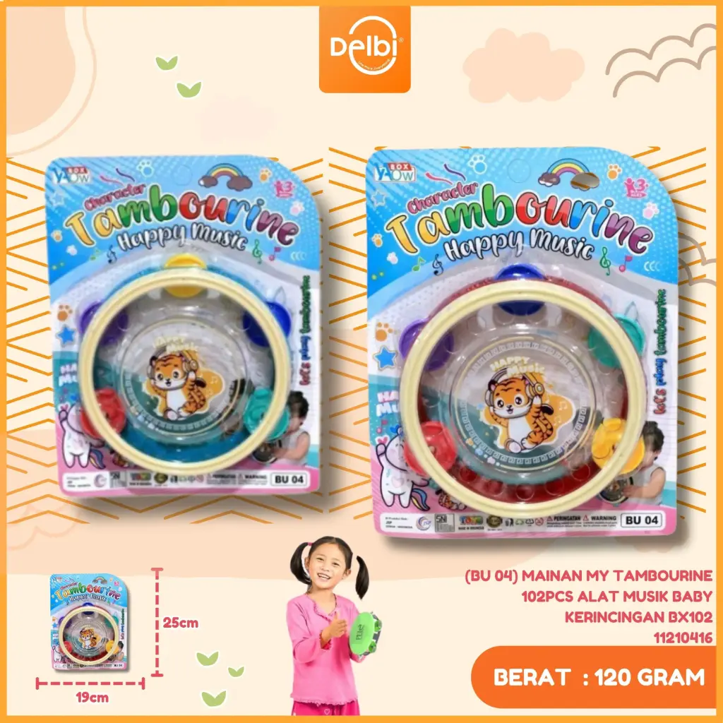 (BU 04) MAINAN MY TAMBOURINE 102PCS ALAT MUSIK BABY KERINCINGAN BX102
