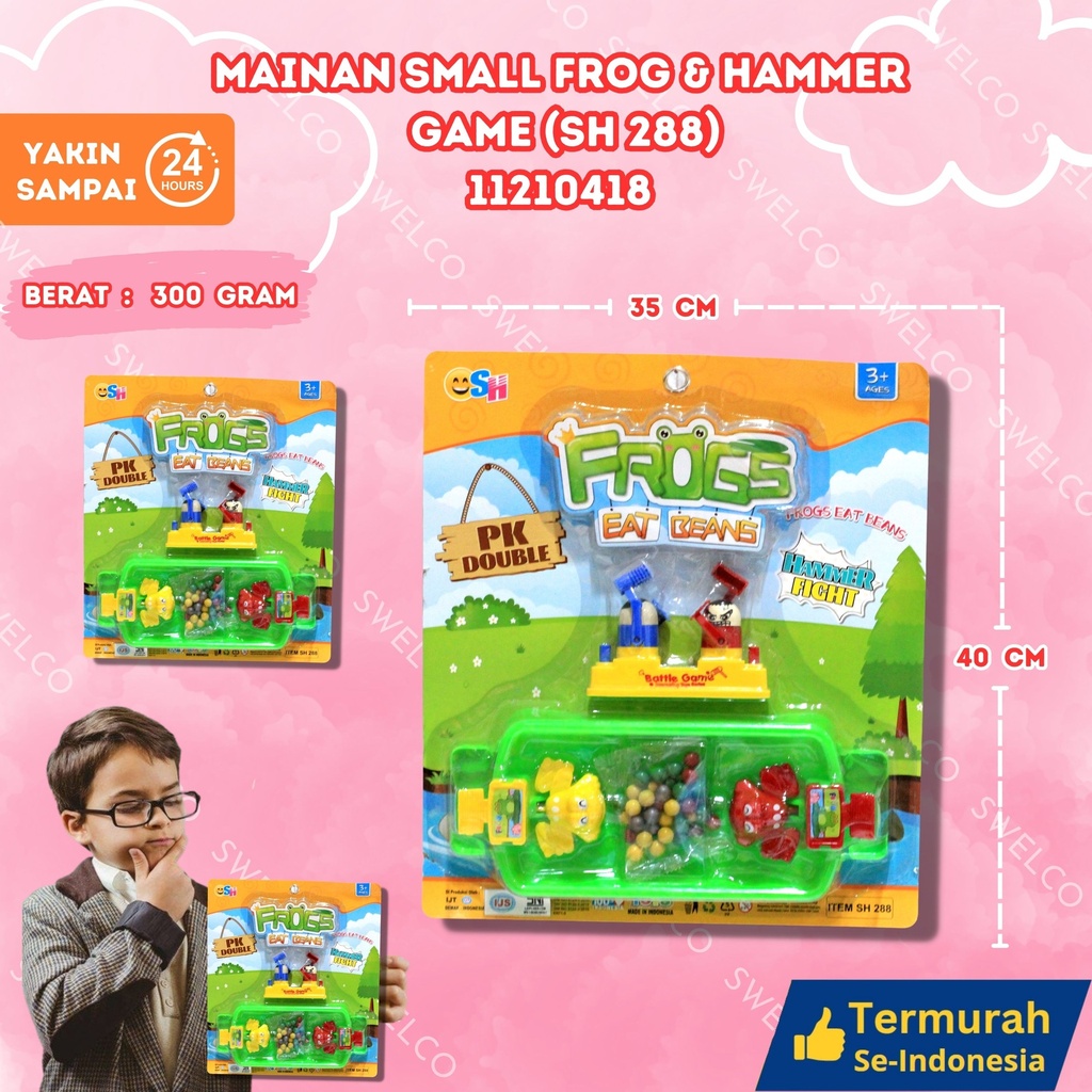 [SH 288] MAINAN SMALL FROG n HAMMER GAME 44PCS BX44