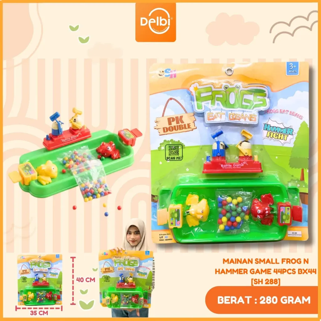 MAINAN SMALL FROG n HAMMER GAME 44PCS BX44