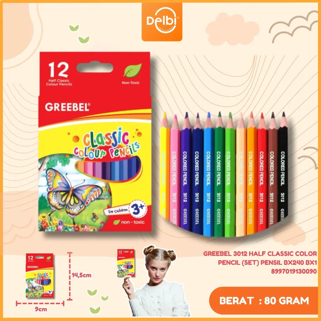 GREEBEL 3012 HALF CLASSIC COLOR PENCIL (SET) PENSIL BX240 BX1