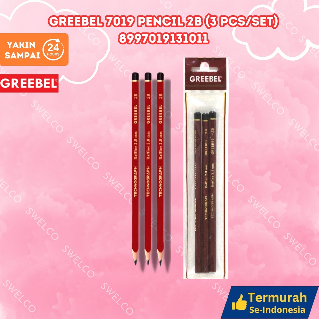 GREEBEL 7019 PENCIL 2B (3 PCS/SET) PENSIL BX1