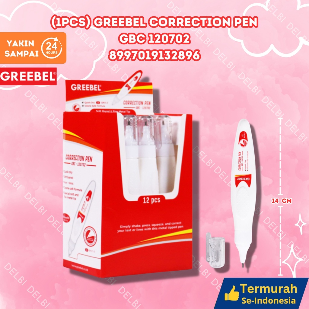 (1PCS) GREEBEL CORRECTION PEN GBC 120702 TIPEX PANJANG CAIR BX432
