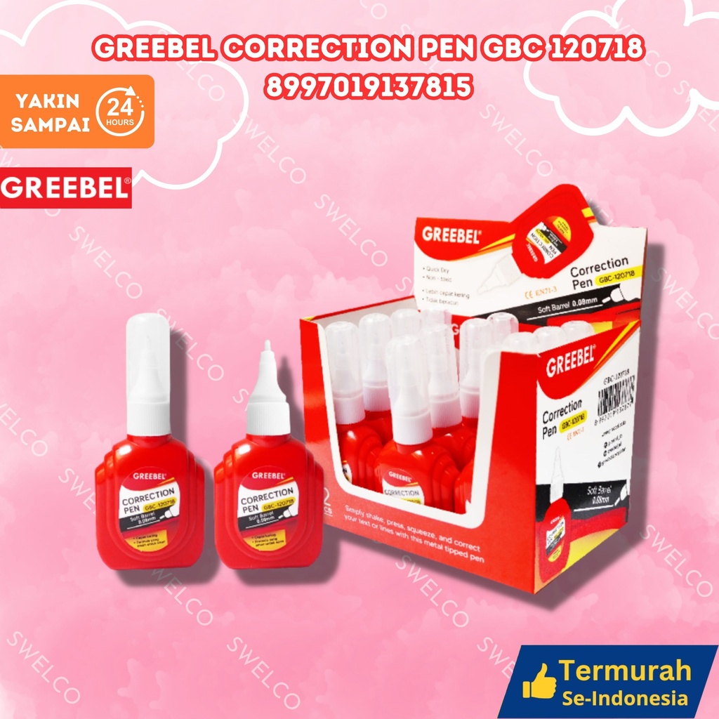GREEBEL CORRECTION PEN GBC 120718 TIPEX CAIR BX432
