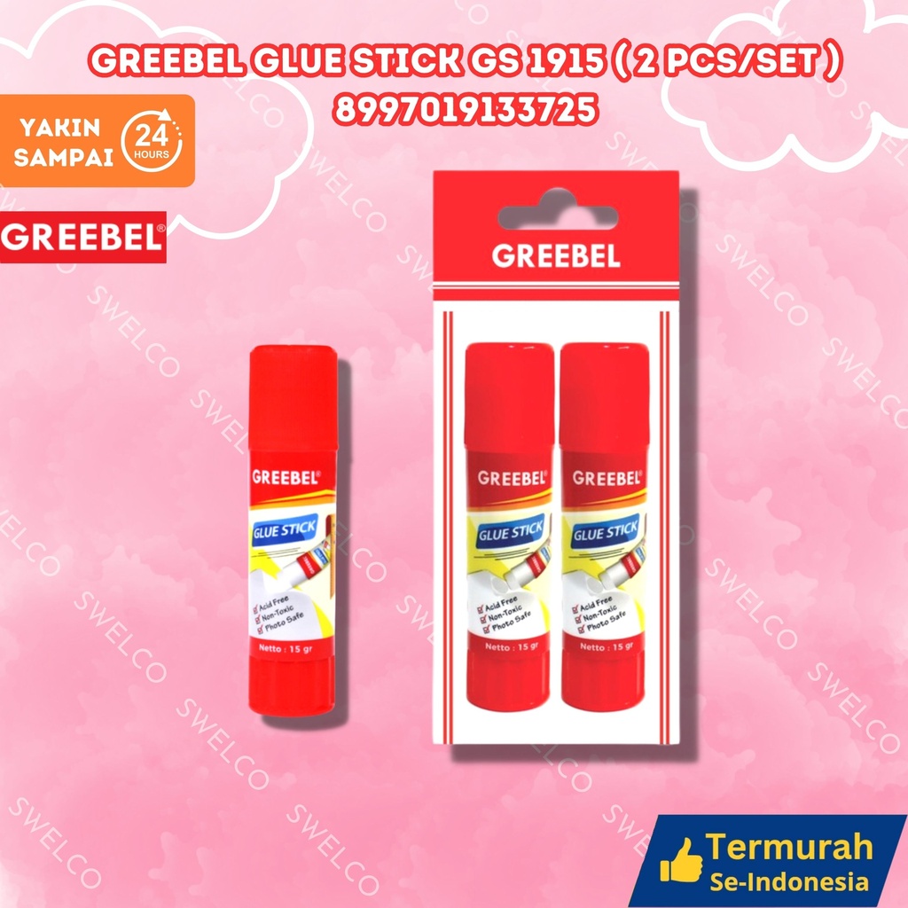 GREEBEL GLUE STICK GS 1915 ( 2 PCS/SET ) GANTUNG LEM KERTAS 2PCS BX144