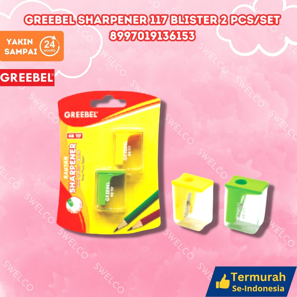 GREEBEL SHARPENER 117 BLISTER 2 PCS/SET RAUTAN PENCIL PENSIL BX144