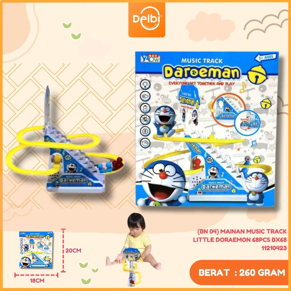 (BN 04) MAINAN MUSIC TRACK LITTLE DORAEMON 68PCS BX68