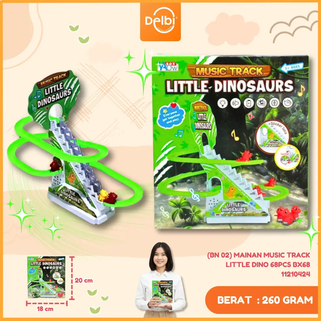 (BN 02) MAINAN MUSIC TRACK LITTLE DINO 68PCS BX68
