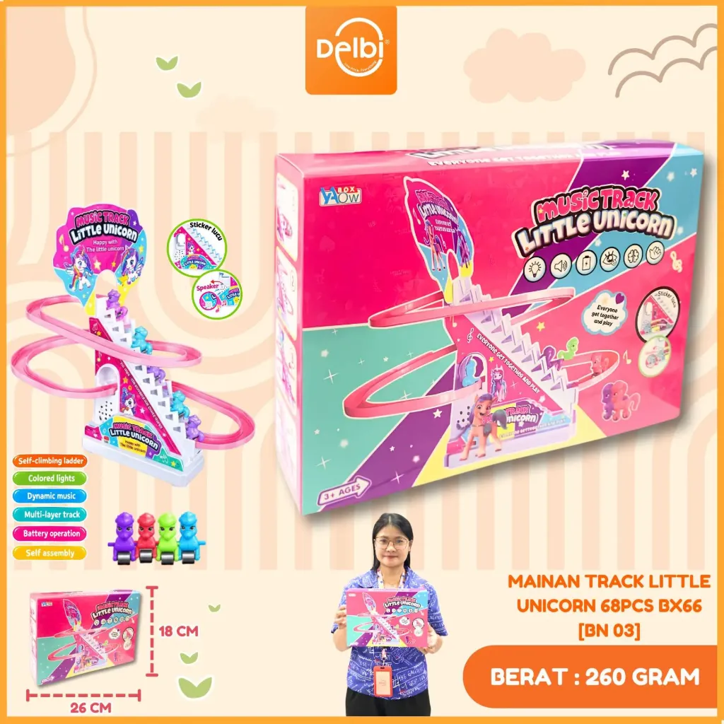 MAINAN TRACK LITTLE UNICORN 68PCS BX66