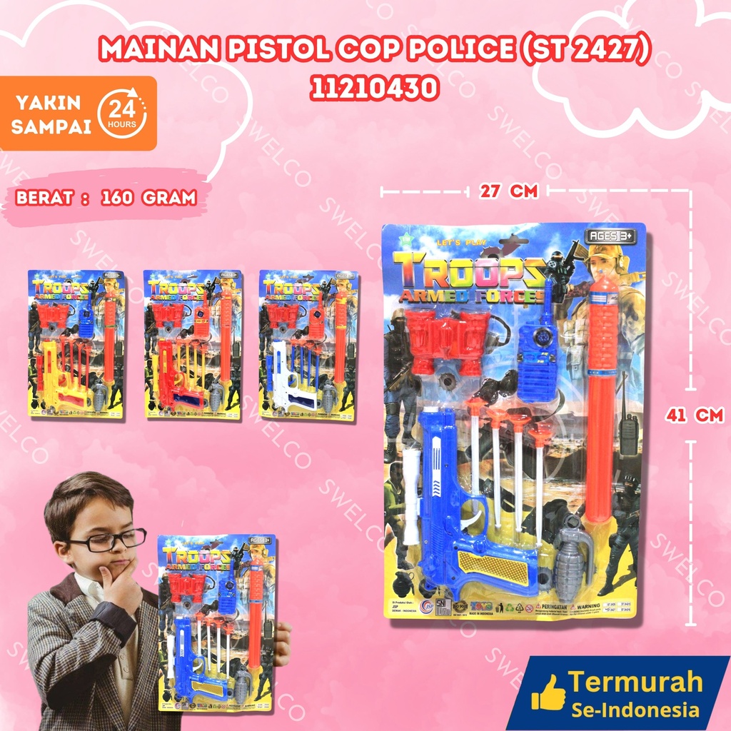 (ST 2427) MAINAN PISTOL COP POLICE 78PCS BX78