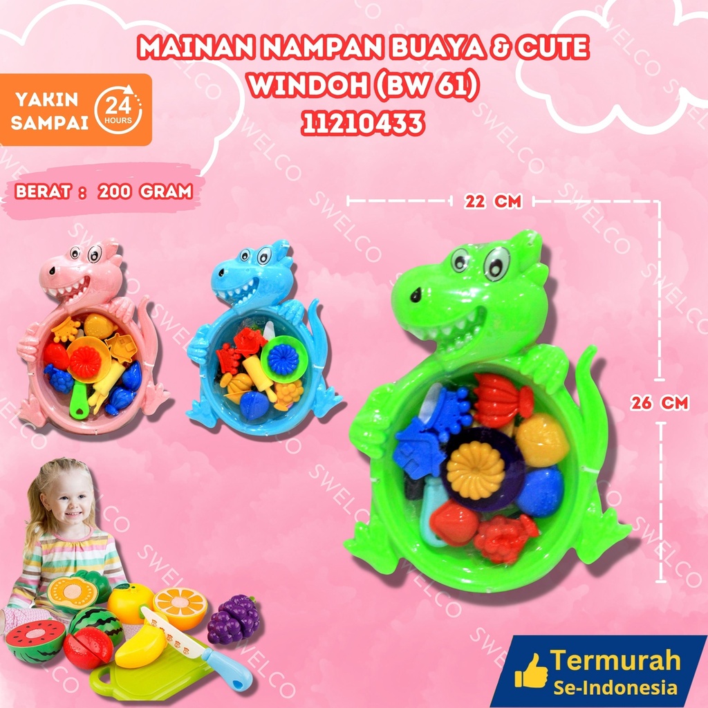(BW 61) MAINAN NAMPAN BUAYA n CUTE WINDOH 96PCS BX96