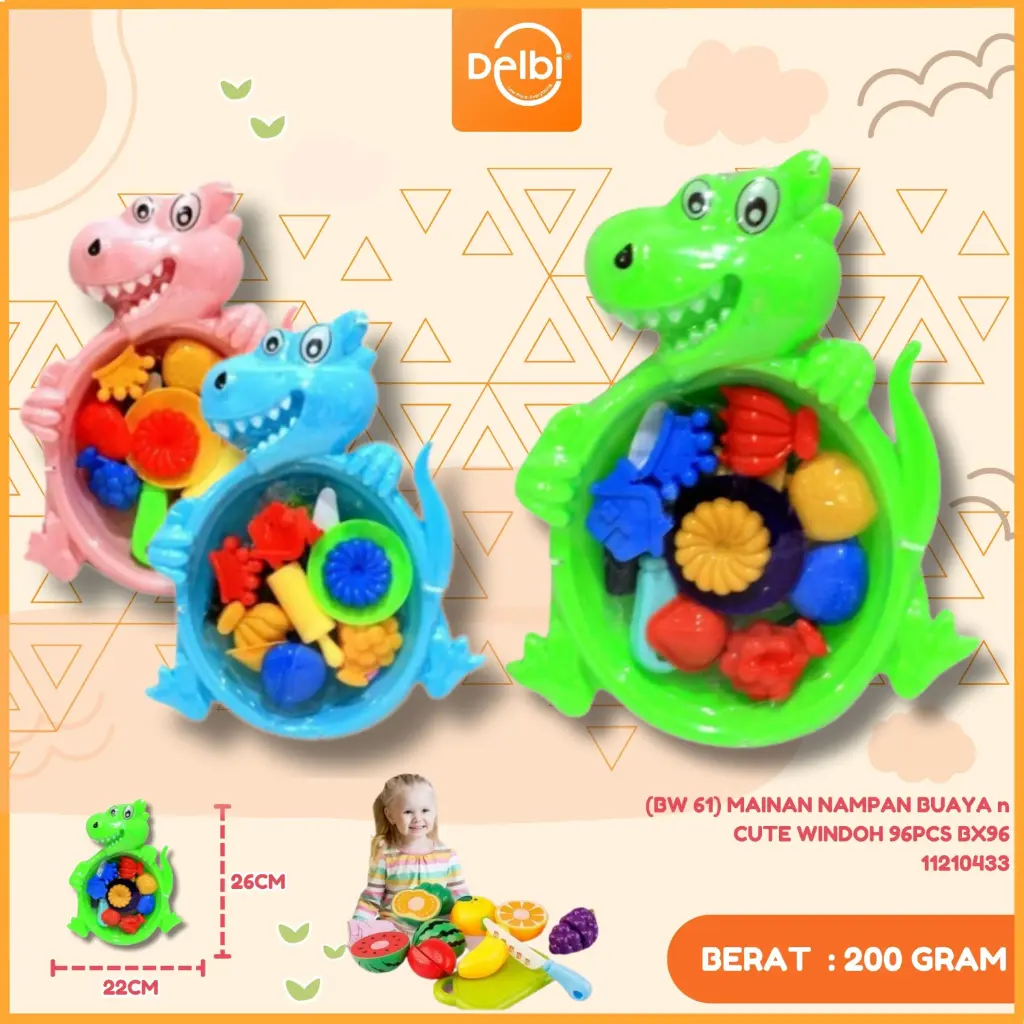 (BW 61) MAINAN NAMPAN BUAYA n CUTE WINDOH 96PCS BX96